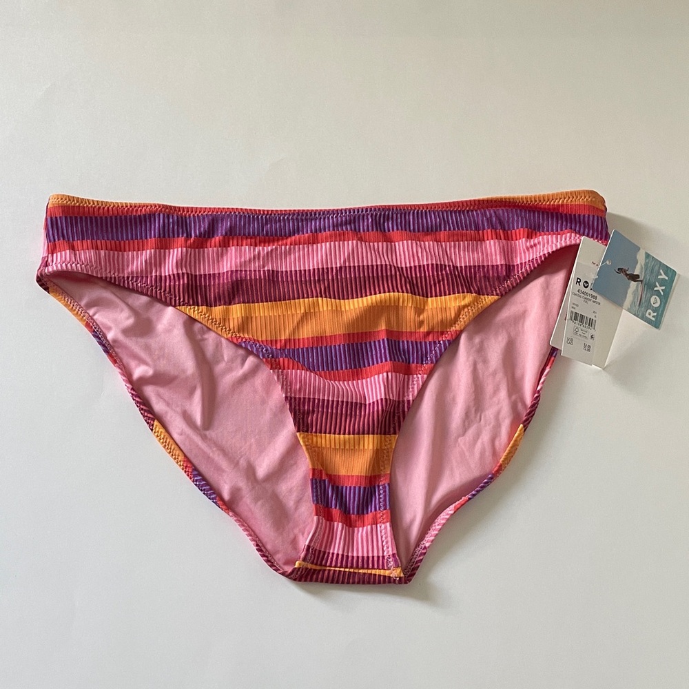 Roxy Striped Bikini Bottom Surf Beach Coastal